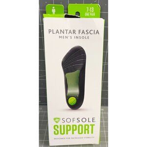 Sof Sole Plantar Fascia Men’s Arch Support Insoles 7-13 Moisture-Wicking Antimic